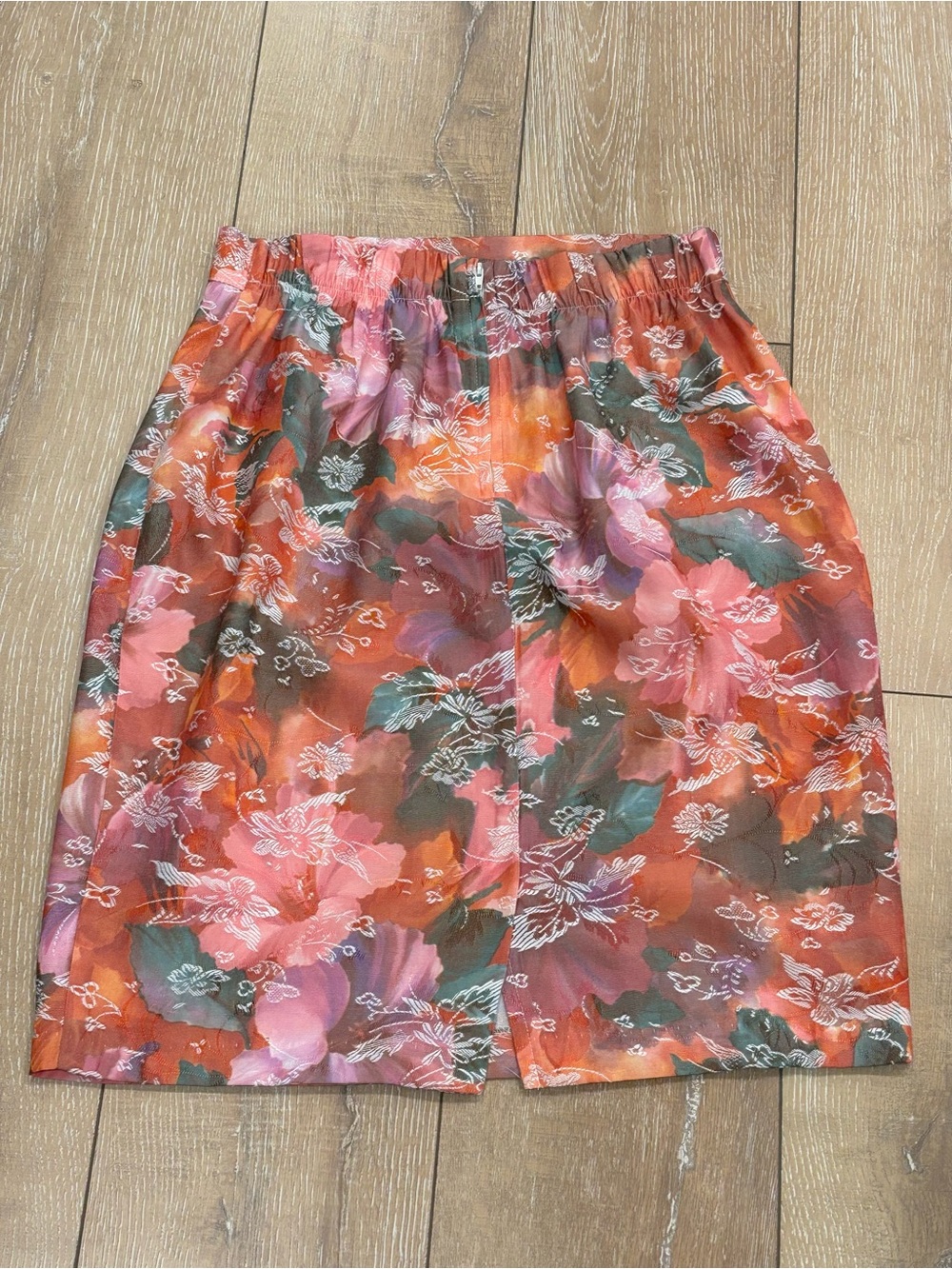 Vintage 90s Express Floral Jacquard Rayon Pencil Skirt - Made in USA - L - Picture 3 of 8